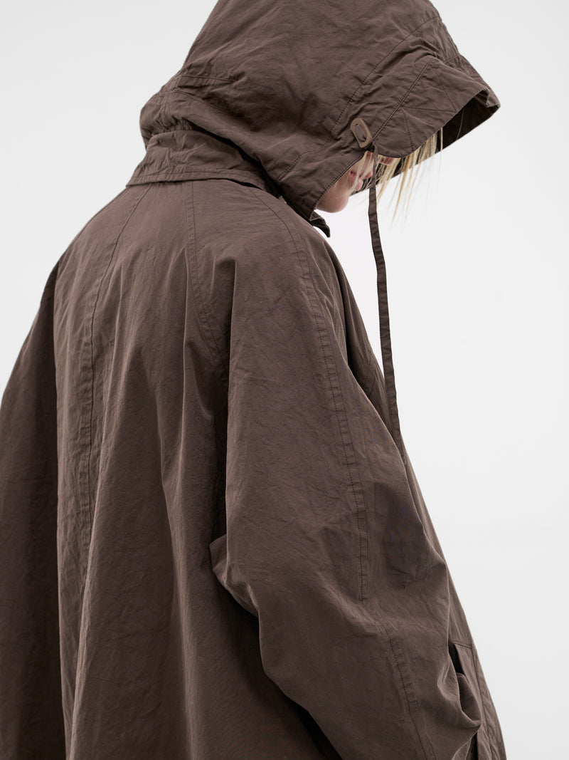 Brown Cotton Yak Hoodie Coat (26HM247-EARTH)