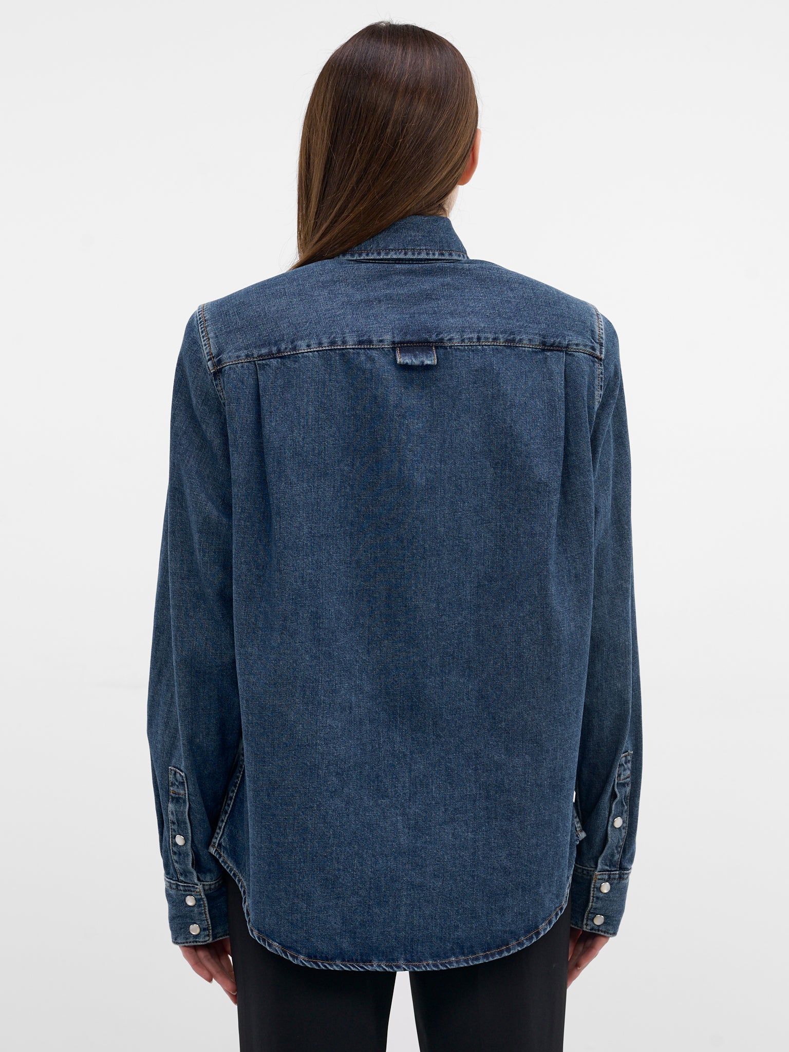 Blue Denim Button-Down Shirt (26P6T008412032-BLUE-RINSE)