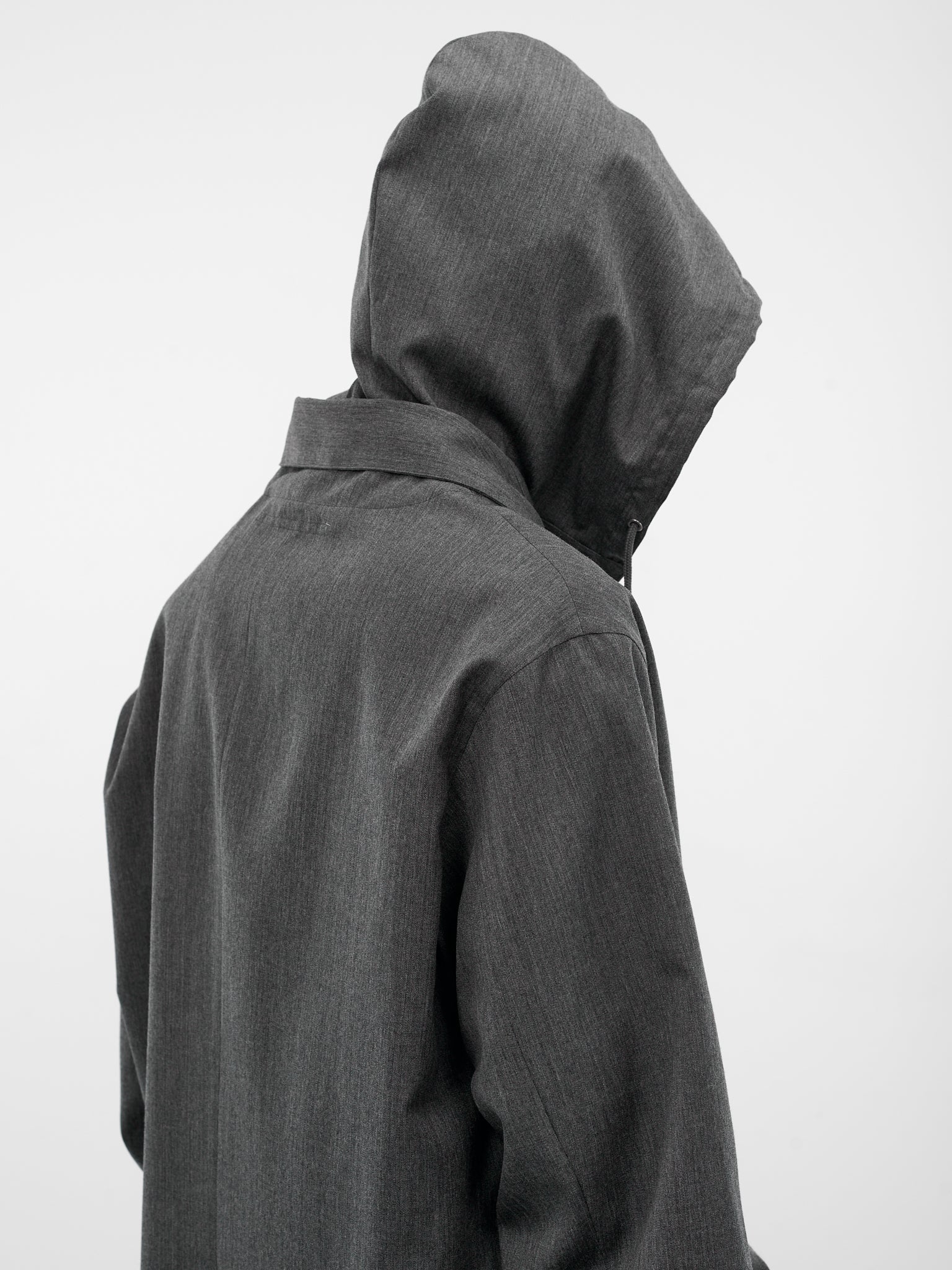 Gray Wool Hooded Shirt Jacket (26S0315-GRAY)