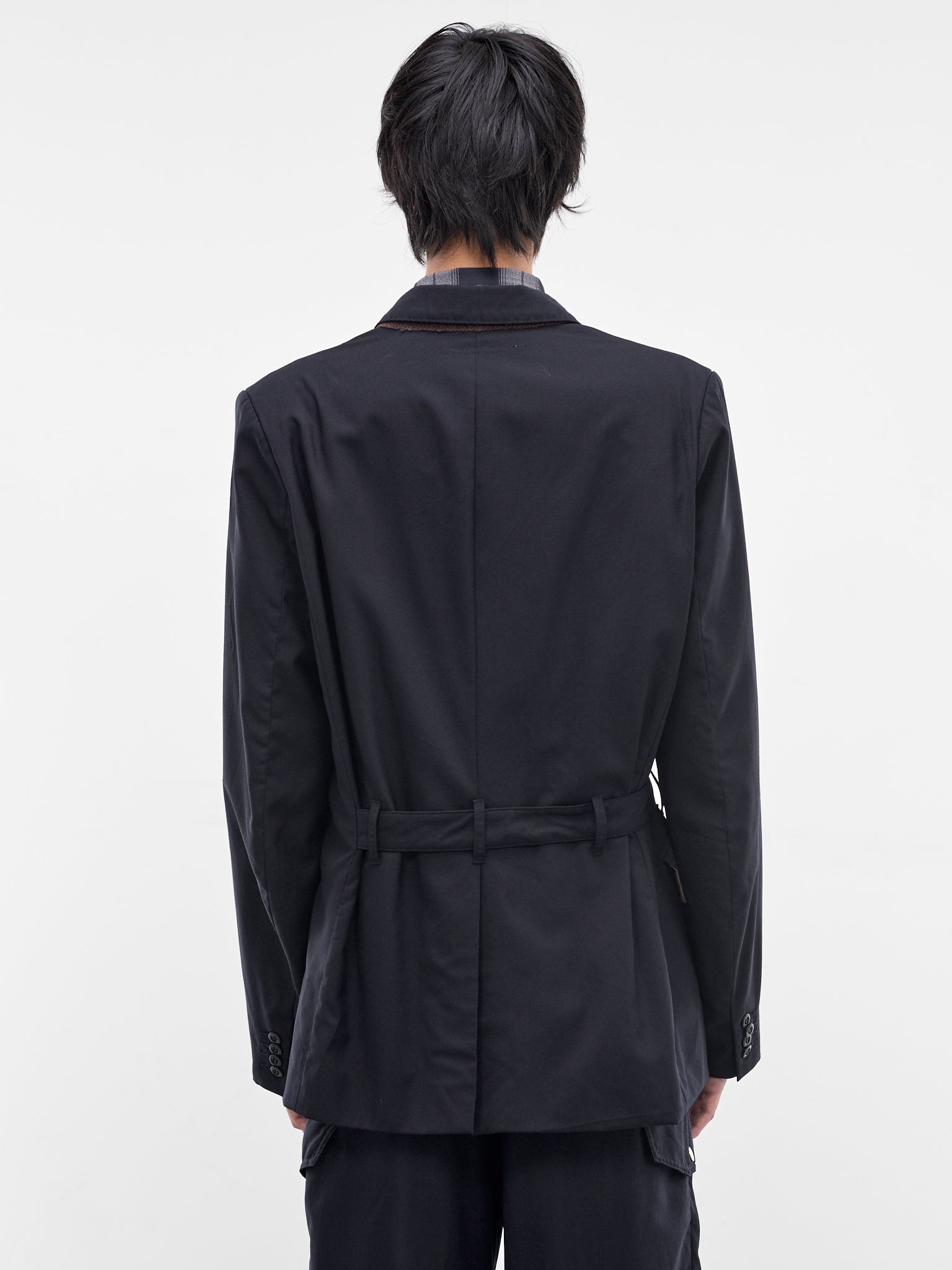 TAMME Navy Belted Blazer | H.Lorenzo - back