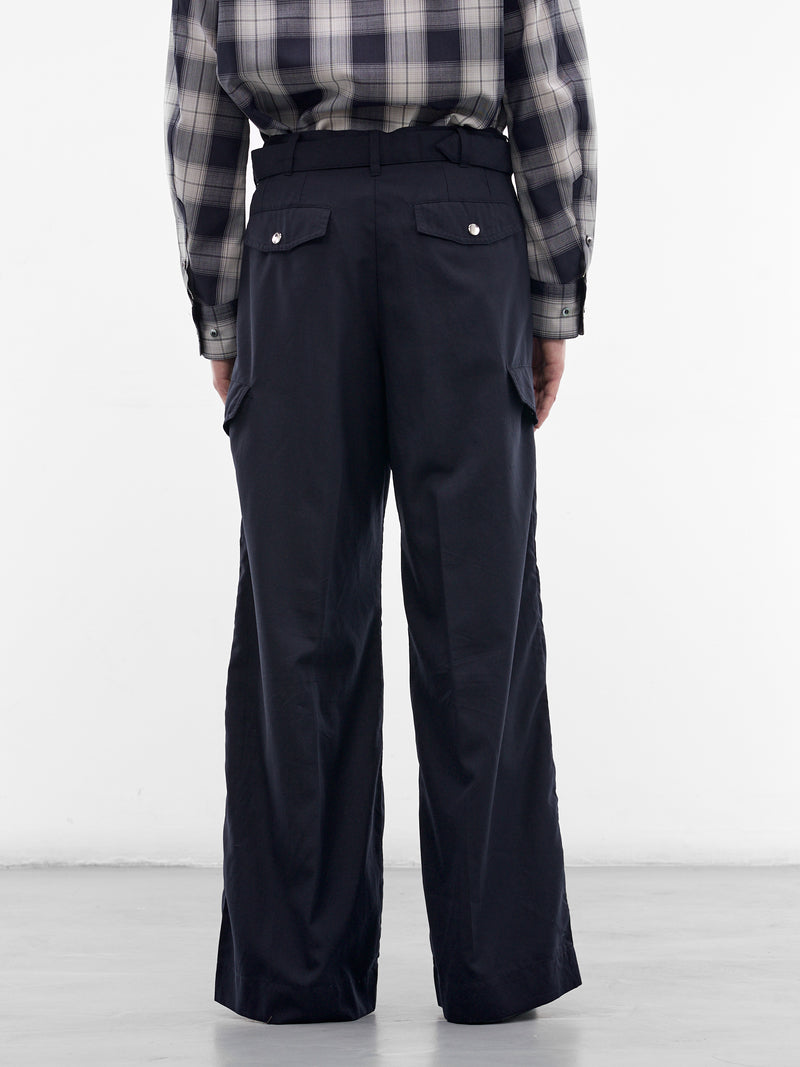 Navy Wool Wide Leg Trousers (26S0319-NAVY)