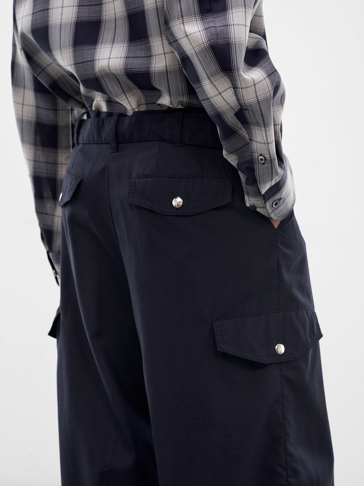 Navy Wool Wide Leg Trousers (26S0319-NAVY)