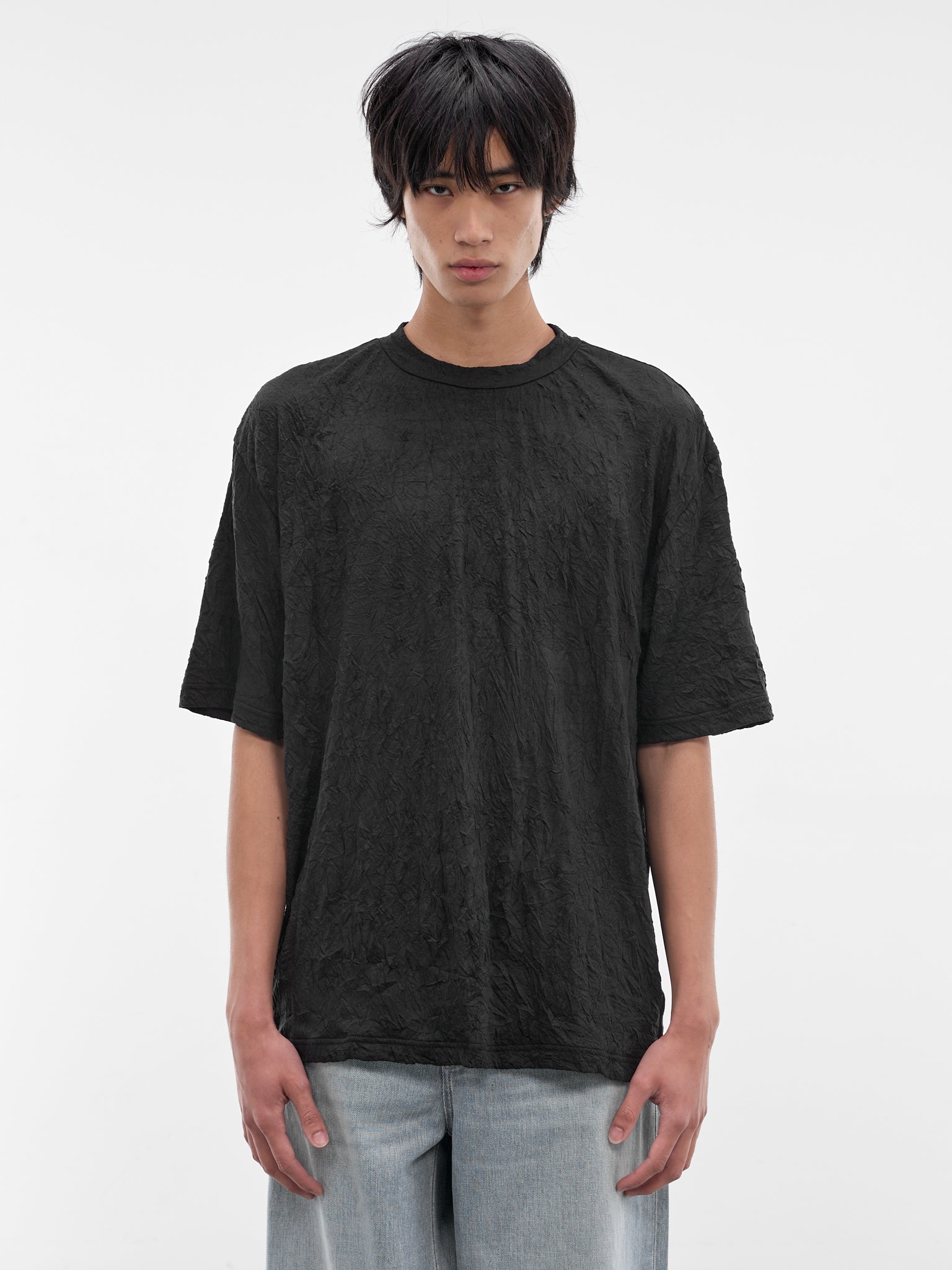 TAMME Black Wrinkled Tee | H.Lorenzo - front