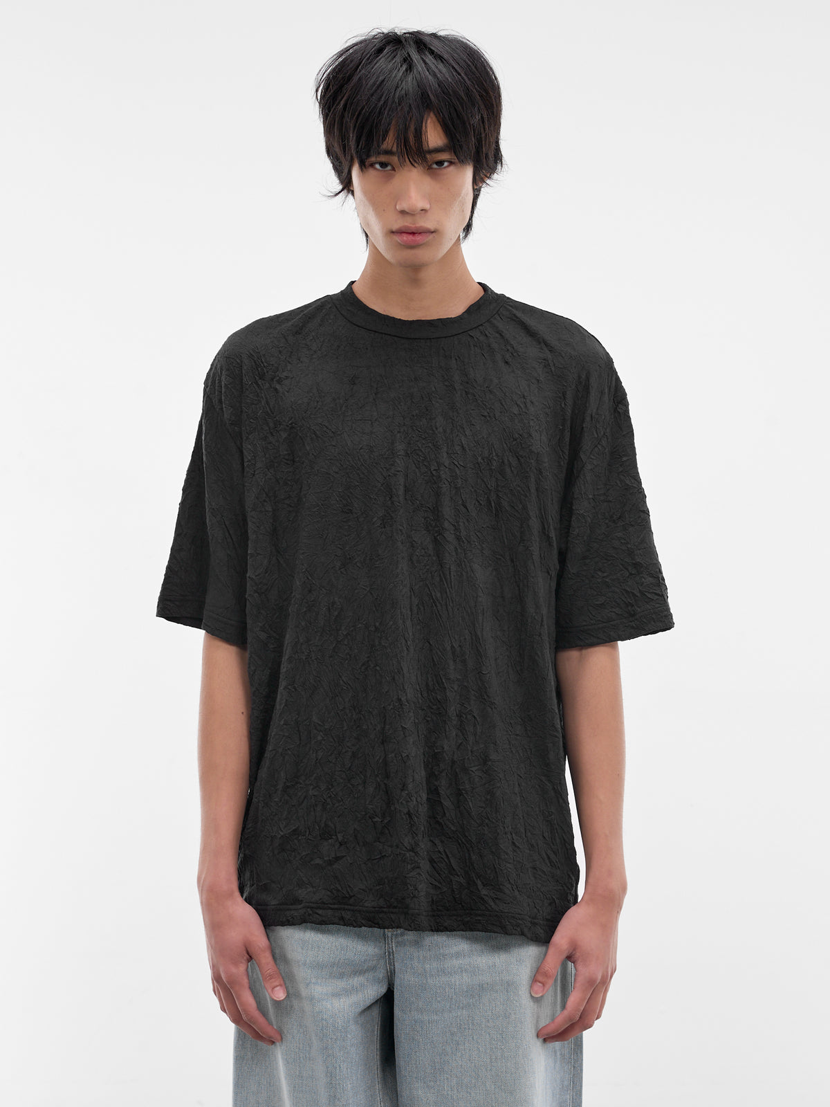 TAMME Black Wrinkled Tee | H.Lorenzo - front