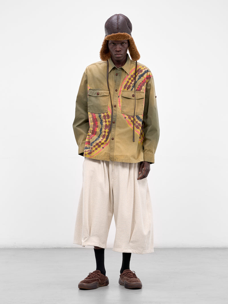 Tie-Dye Faded Cotton Button-Up Shirt (26SS-B-02-KHAKI)