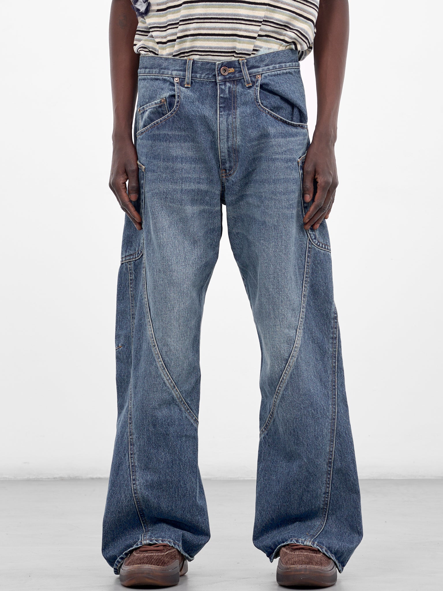 3-D Cutting Denim Jeans (26SS-P-01-INDIGO)