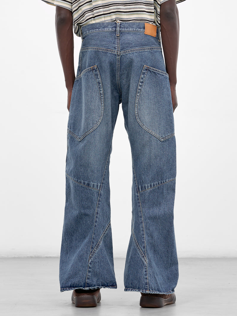 3-D Cutting Denim Jeans (26SS-P-01-INDIGO)