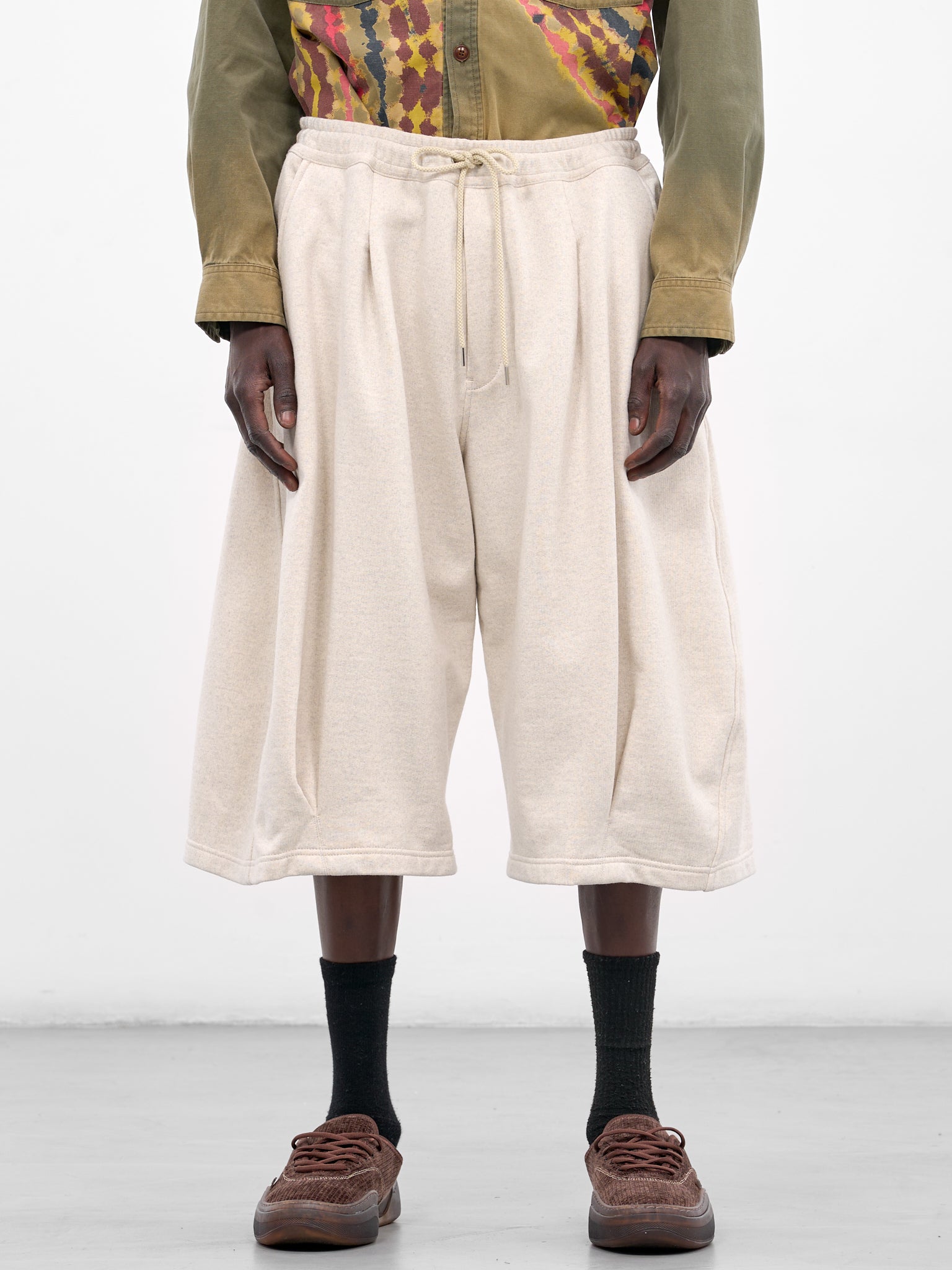 Oatmeal Cotton Baggy Balloon Shorts (26SS-P-06-OATMEAL)