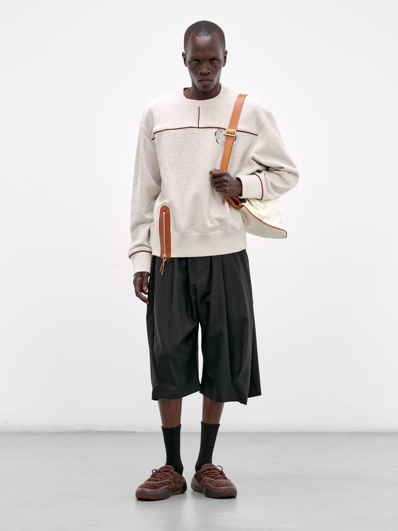 Black Wool Baggy Balloon Shorts (26SS-P-14-BLACK)