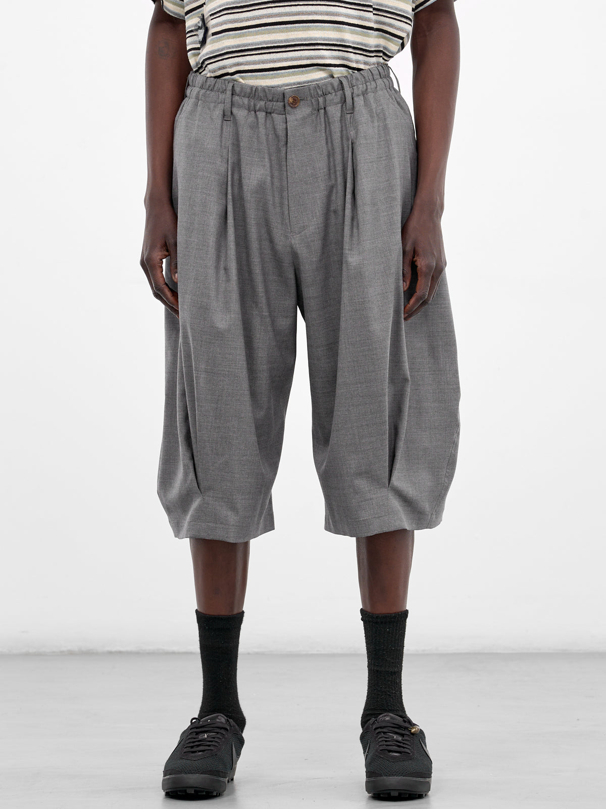 Gray Wool Baggy Balloon Shorts (26SS-P-14-GREY)