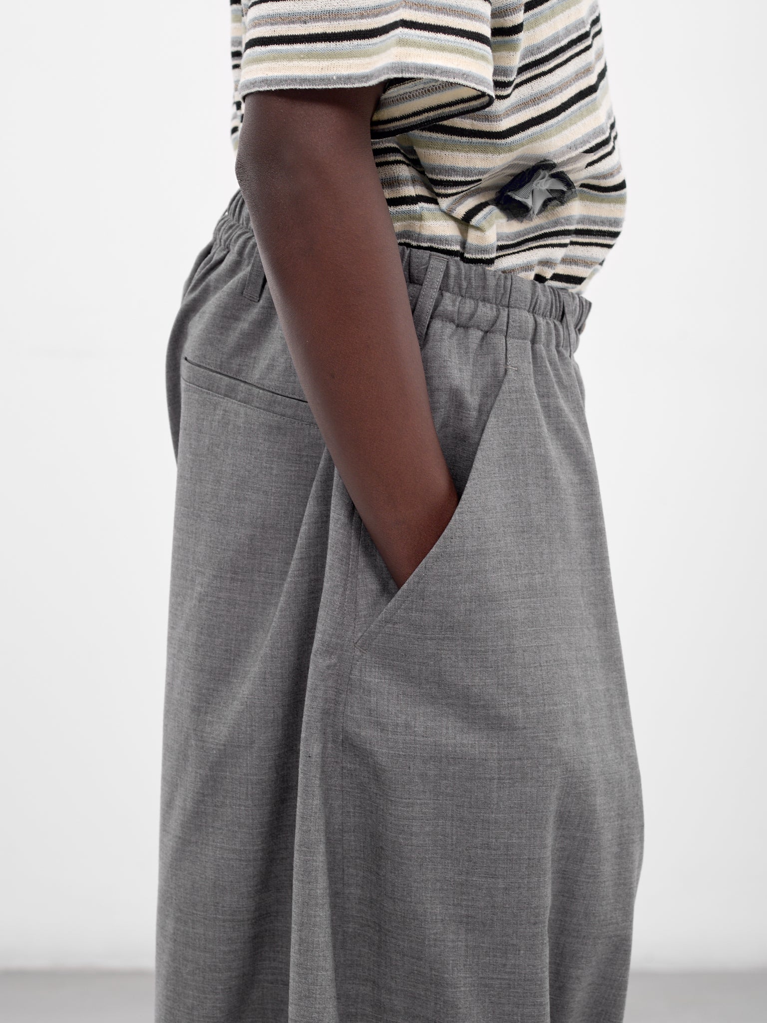 Gray Wool Baggy Balloon Shorts (26SS-P-14-GREY)