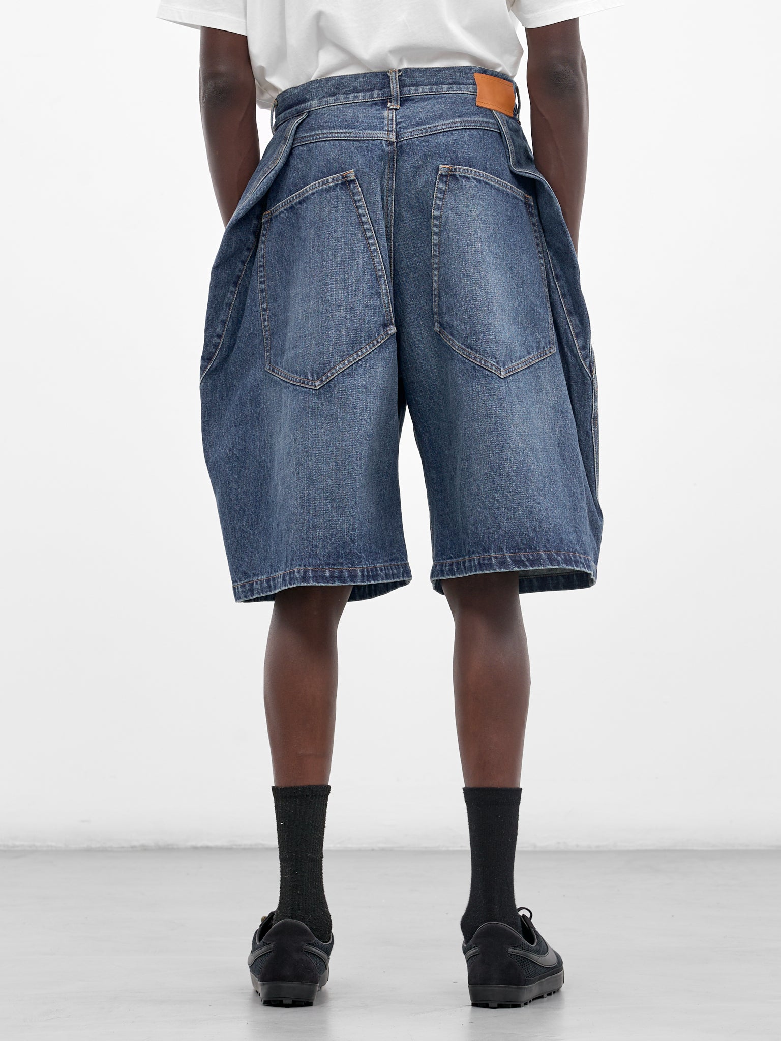 Indigo Baggy Denim Pleated Shorts (26SS-P-15-INDIGO)