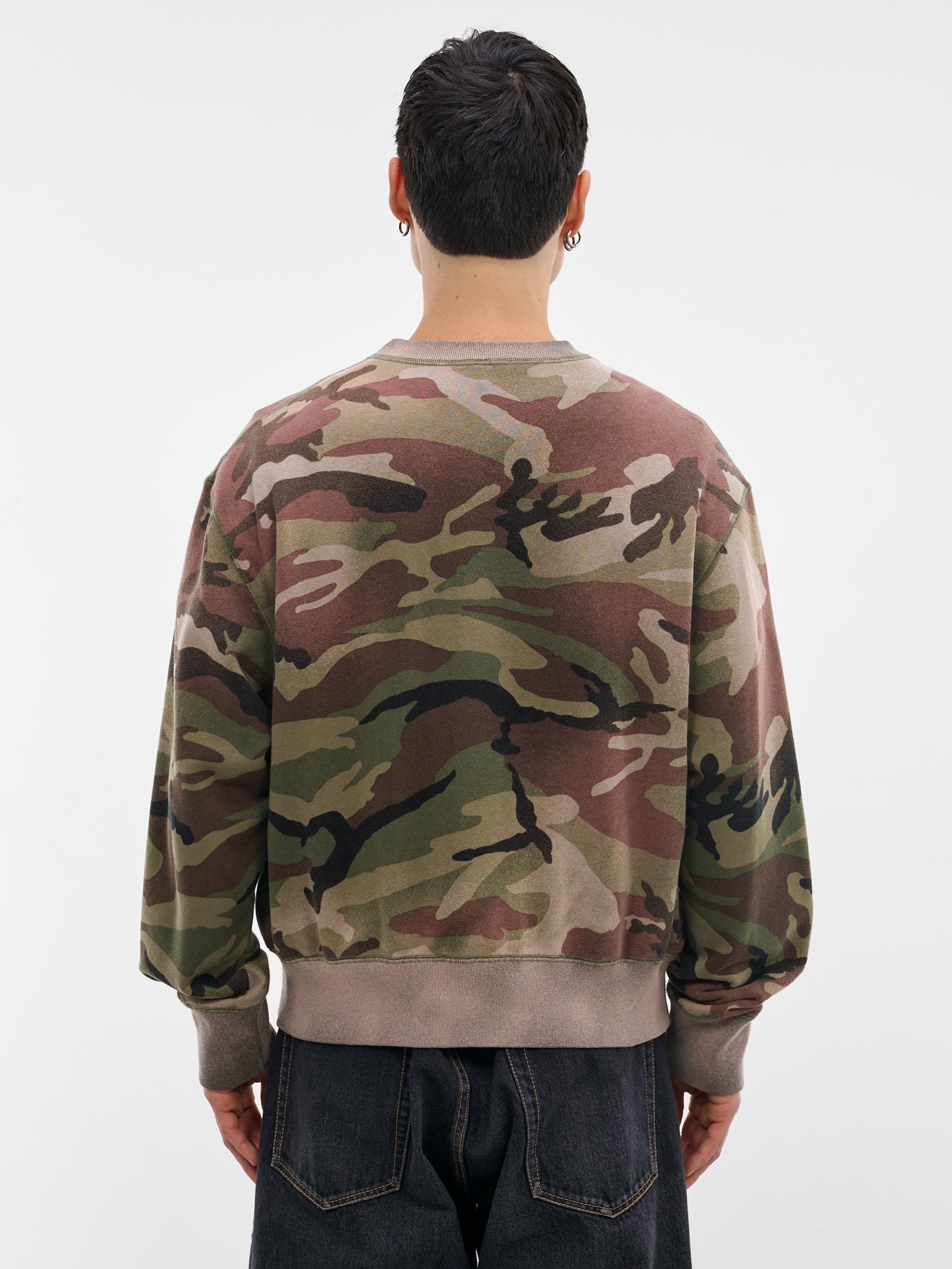 Black Camo Embroidered Sweatshirt Cardigan (26SS-T05-BLACK)