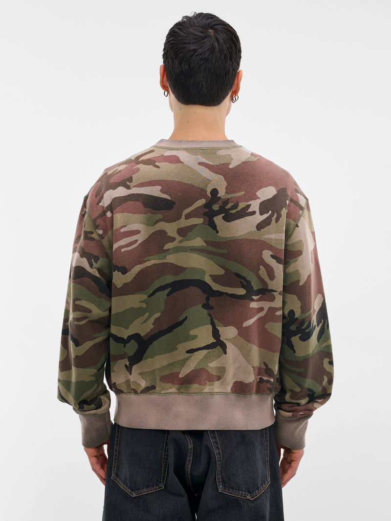 Black Camo Embroidered Sweatshirt Cardigan (26SS-T05-BLACK)