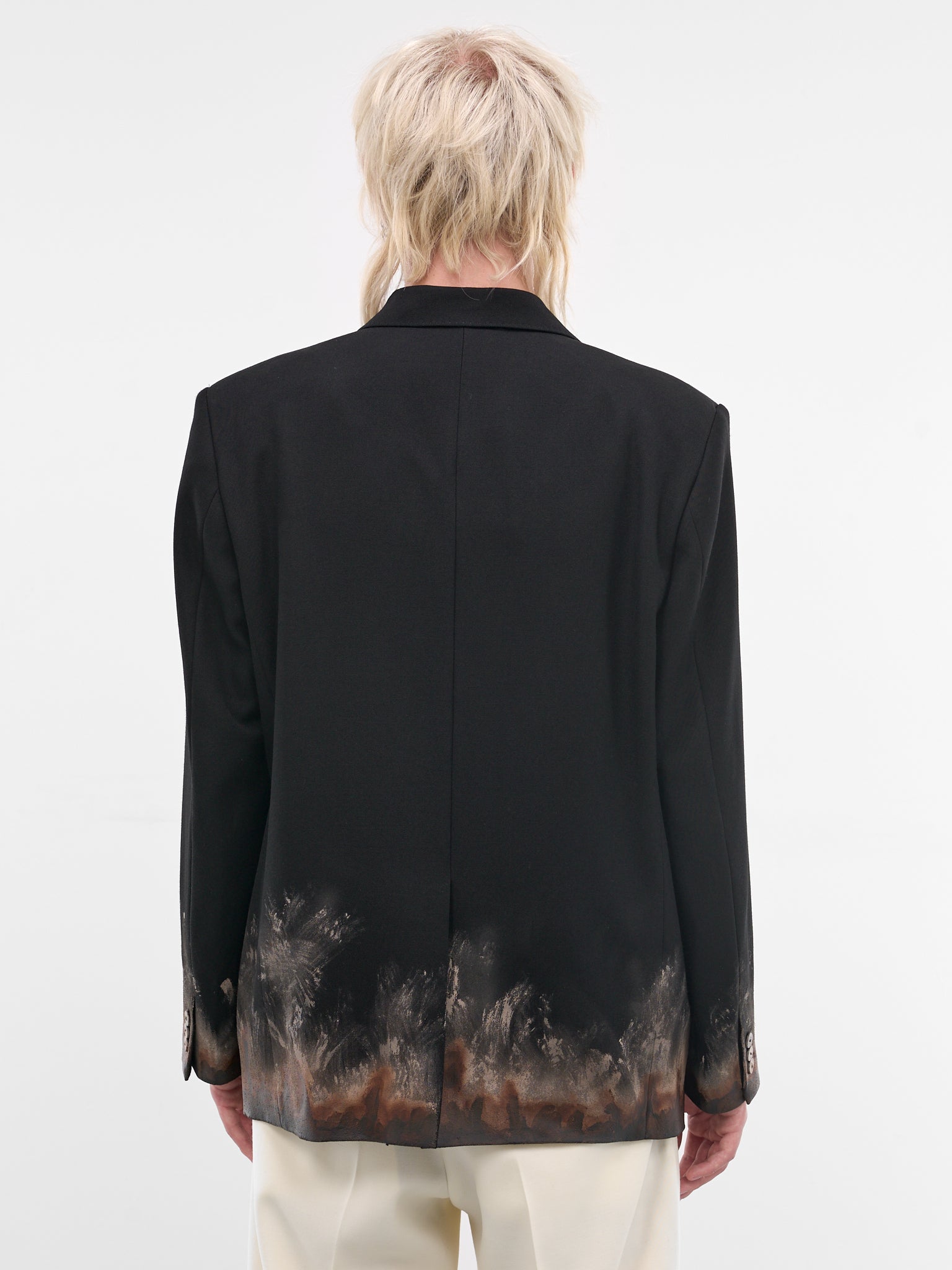 Black Wool Mud Print Blazer (26SS12JK80-BLACK)