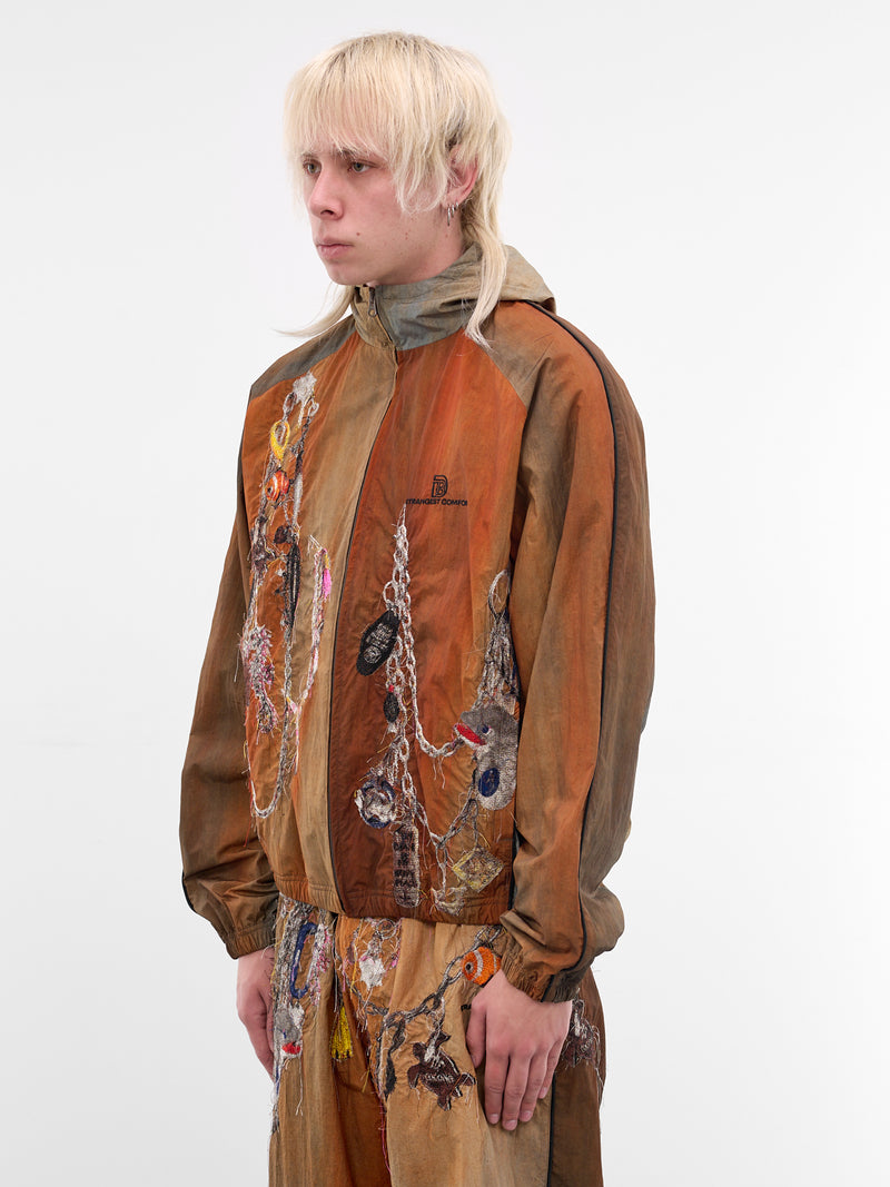 Trompe L'oeil Embroidered Track Jacket (26SS22BL252-BROWN)