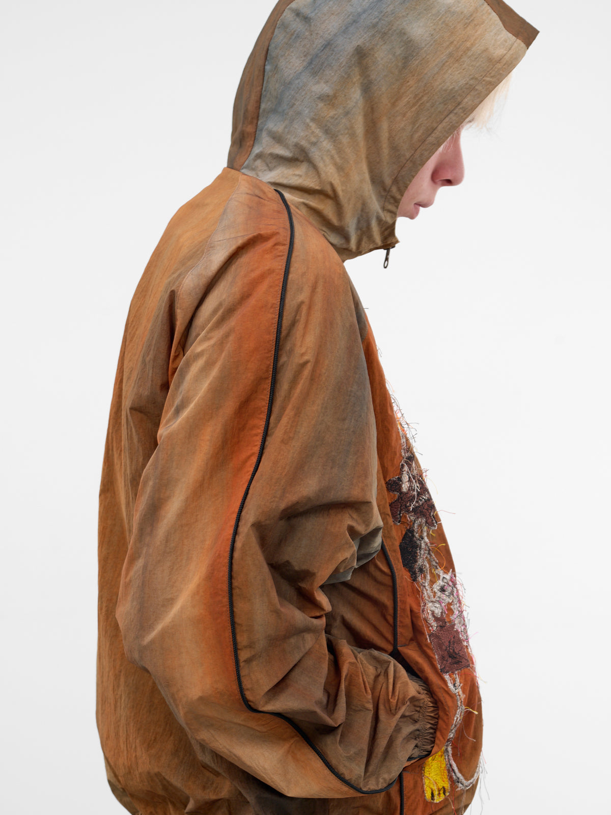 Trompe L'oeil Embroidered Track Jacket (26SS22BL252-BROWN)