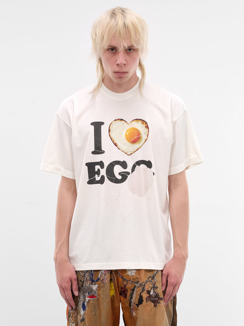 White I <3 Egg Graphic Tee (26SS33CS428-WHITE)