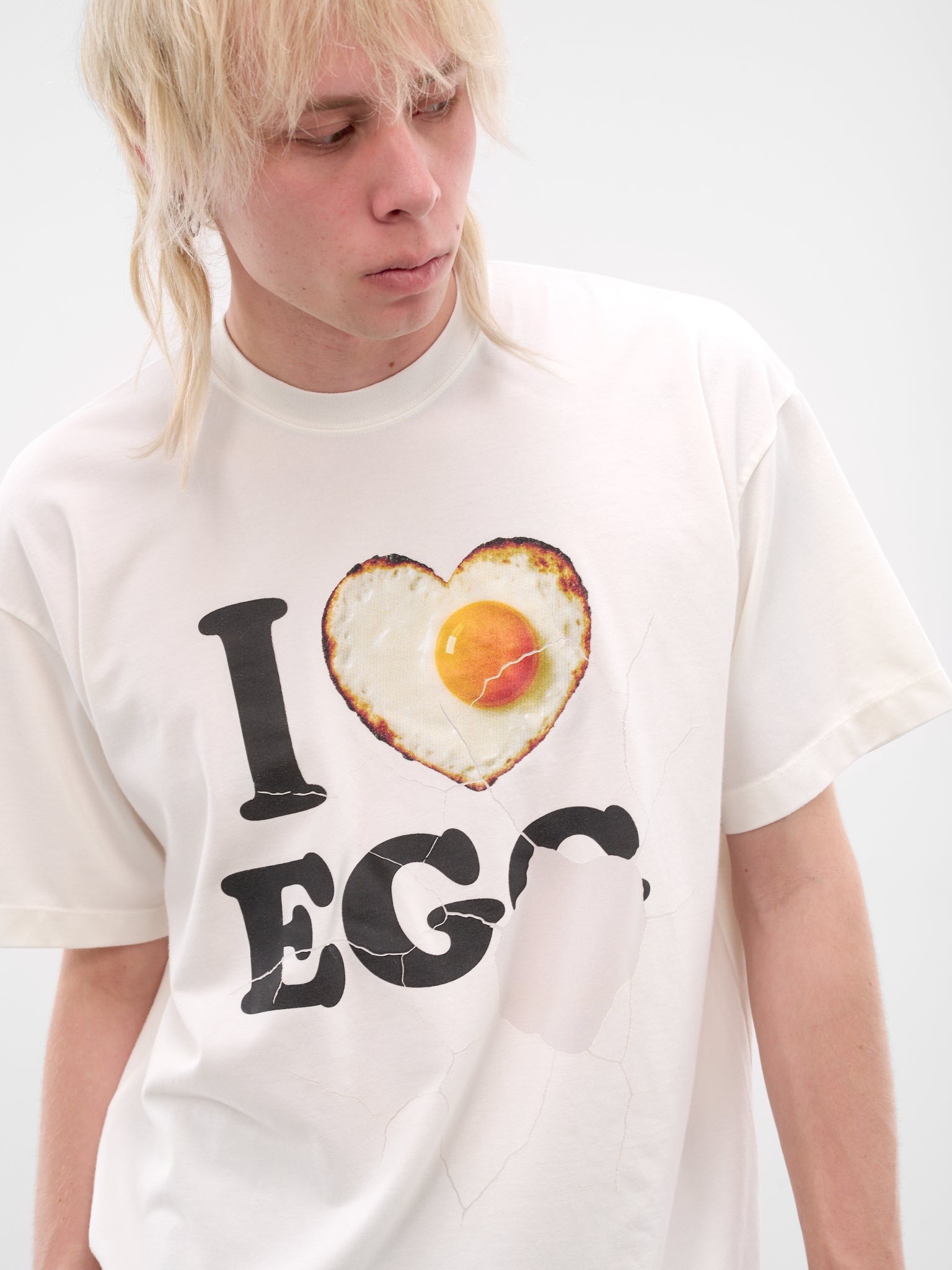 White I <3 Egg Graphic Tee (26SS33CS428-WHITE)