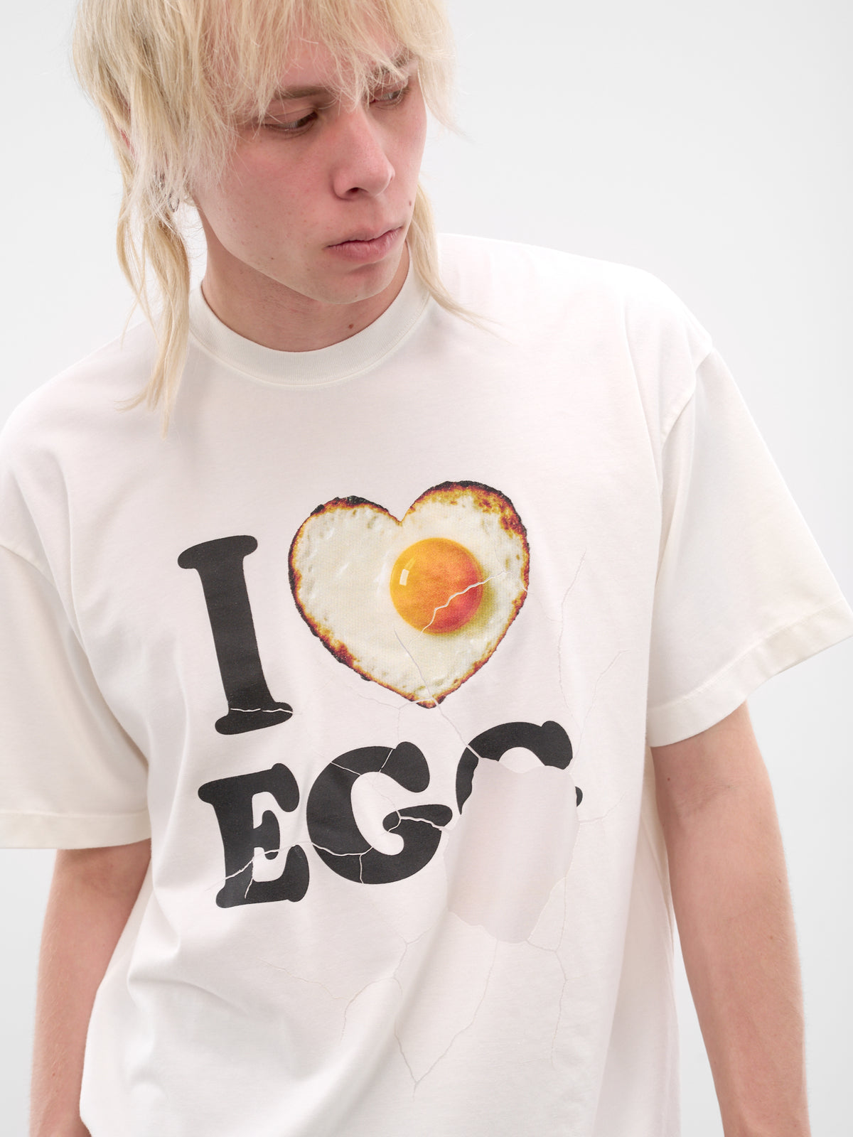 White I <3 Egg Graphic Tee (26SS33CS428-WHITE)