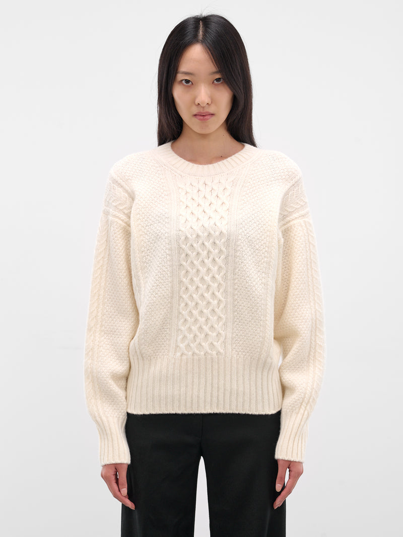 Ivory Wool Knit Cut-Out Sweater (27-IVORY)