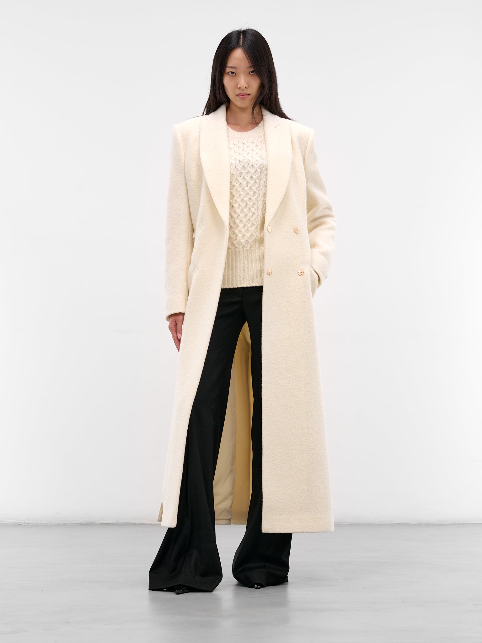 Ivory Wool Knit Cut-Out Sweater (27-IVORY)