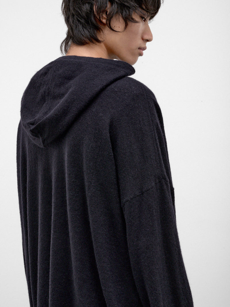 Night Alpaca-Wool Knit Hoodie (27FK060-NIGHT)
