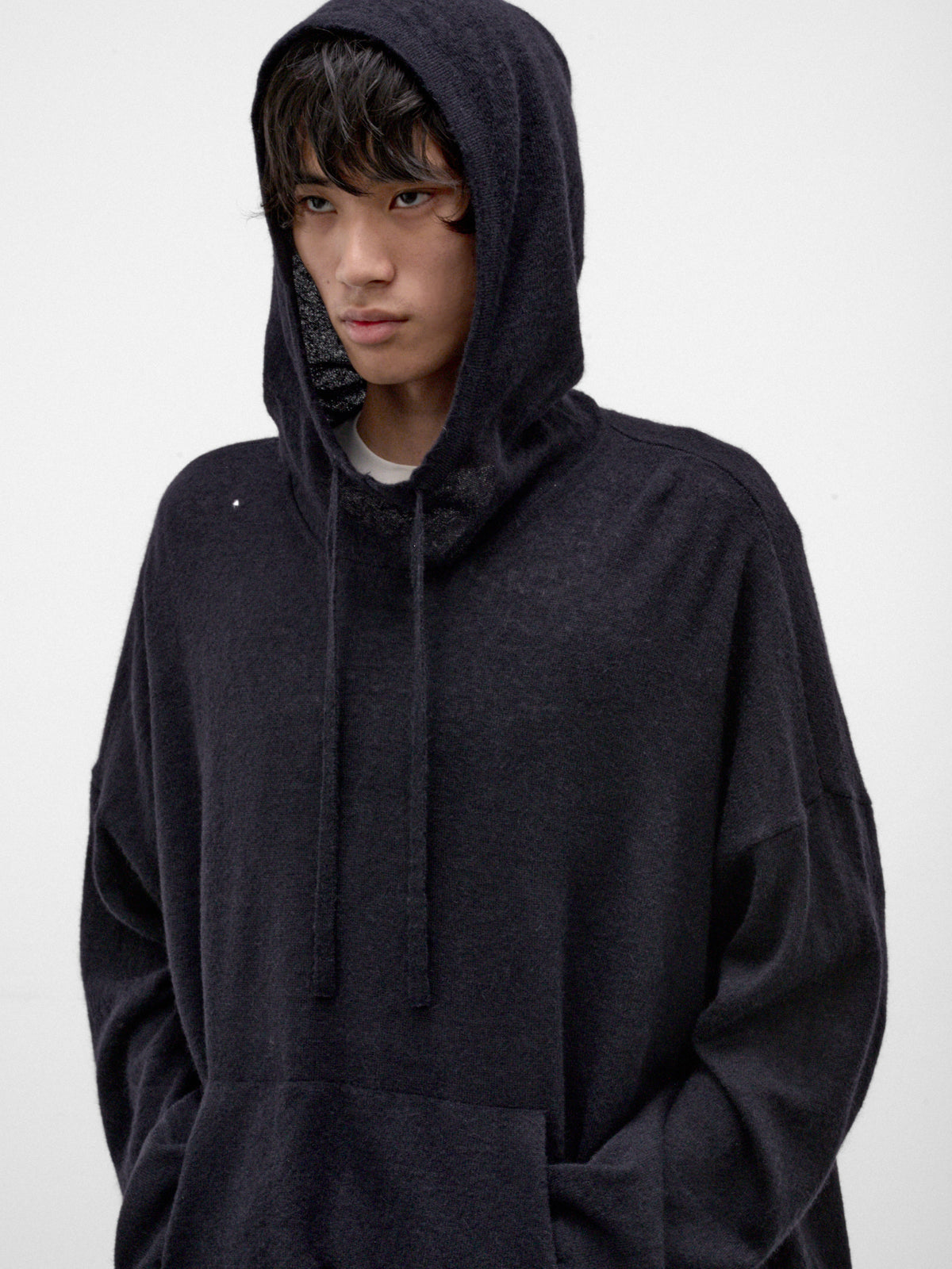 Night Alpaca-Wool Knit Hoodie (27FK060-NIGHT)