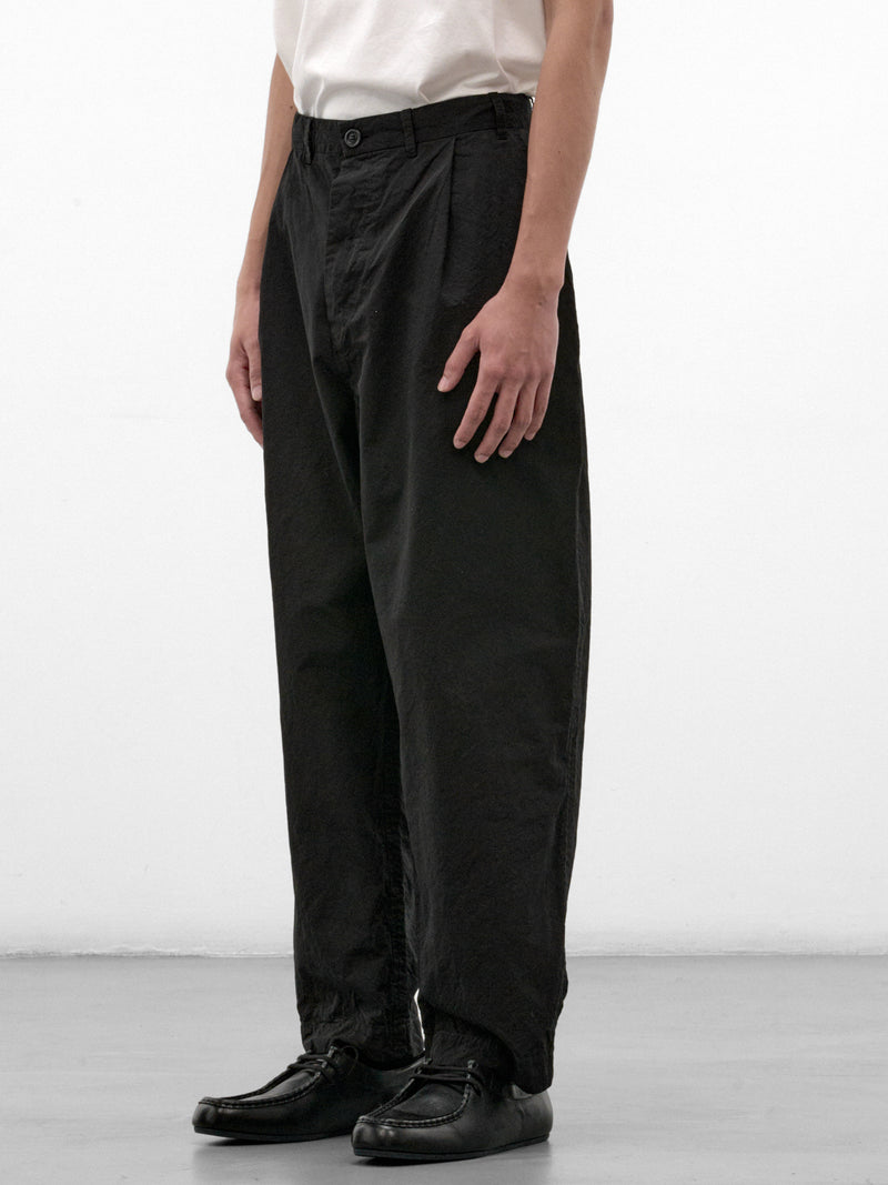 Black Cotton Wide Trousers (27HP318-BLACK)