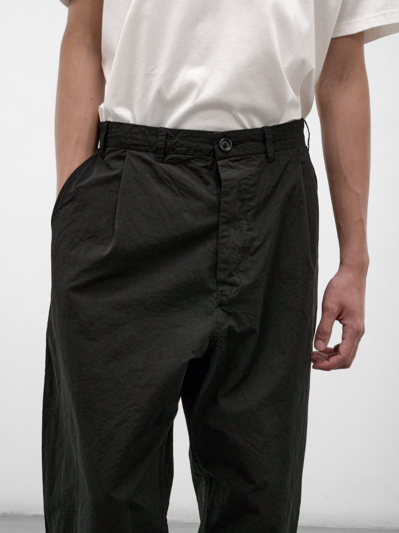 Black Cotton Wide Trousers (27HP318-BLACK)