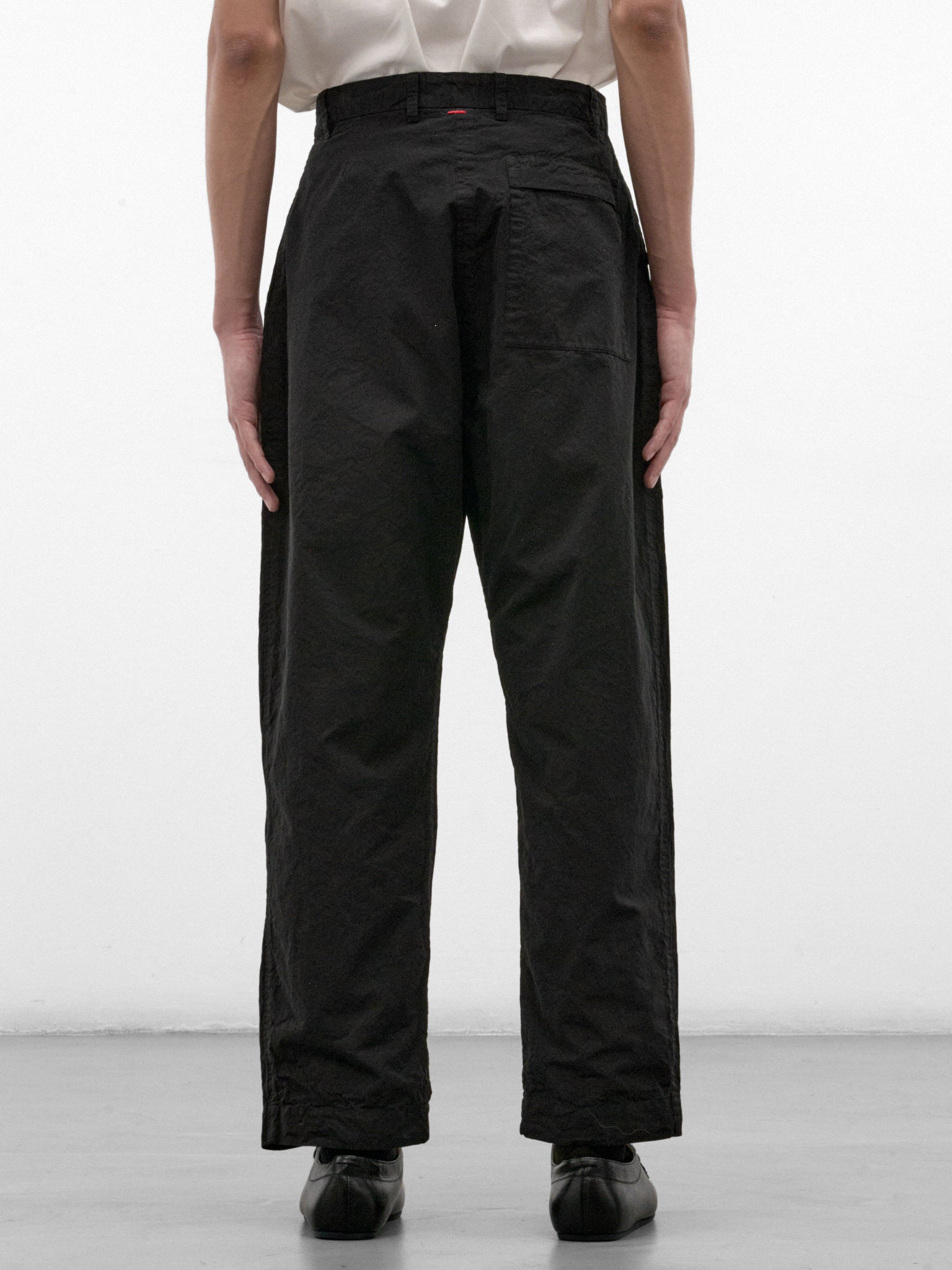 Black Cotton Wide Trousers (27HP318-BLACK)
