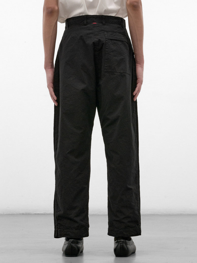 Black Cotton Wide Trousers (27HP318-BLACK)
