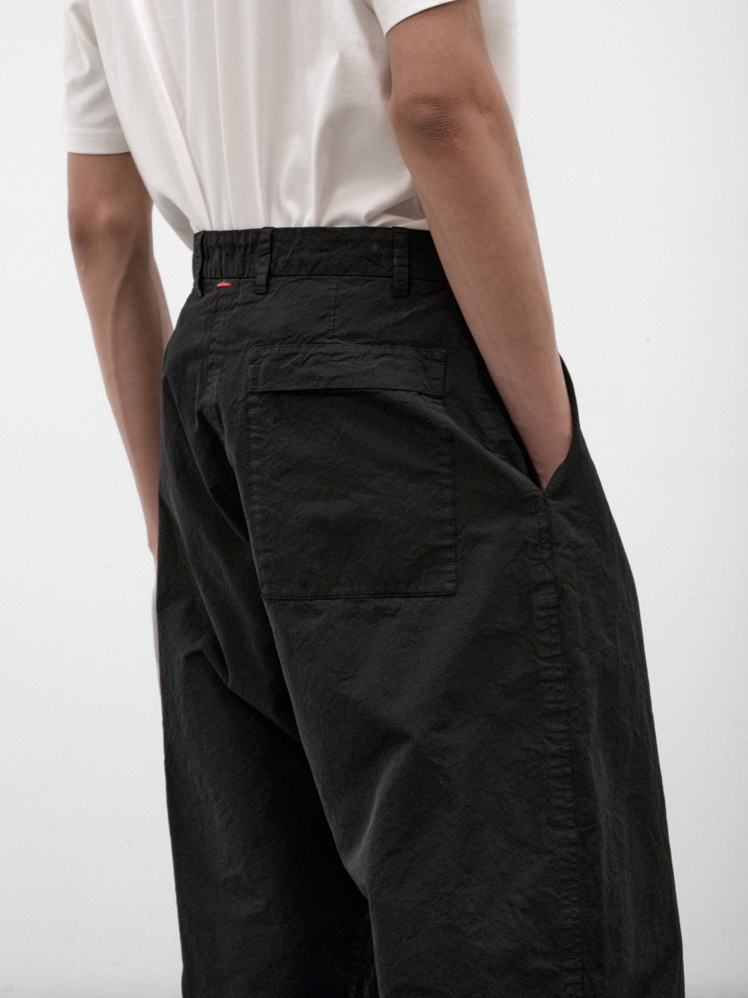 Black Cotton Wide Trousers (27HP318-BLACK)