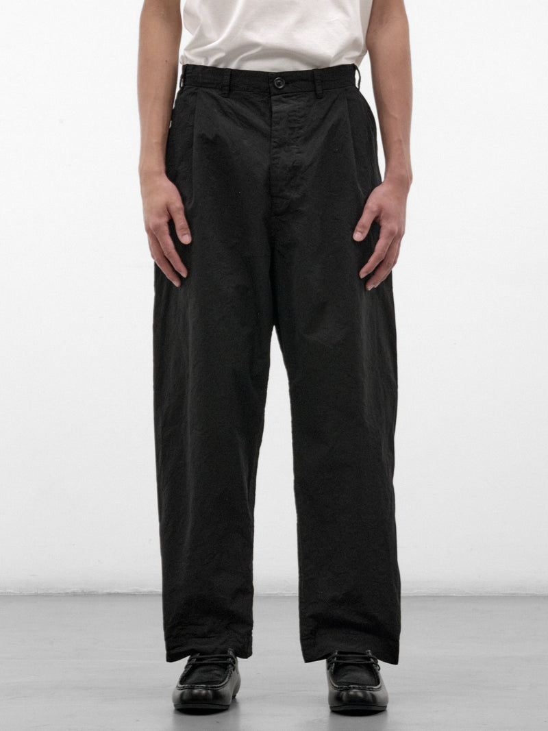 Black Cotton Wide Trousers (27HP318-BLACK)