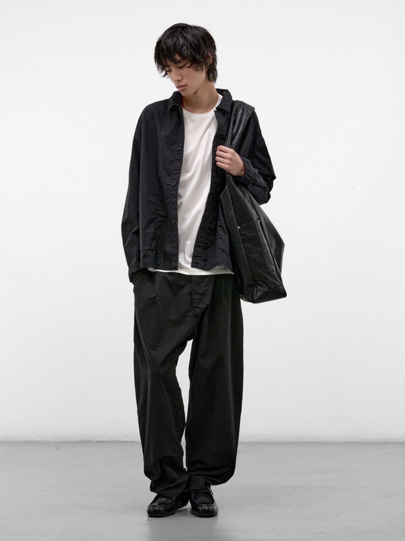 Black Cotton Wide Trousers (27HP318-BLACK)