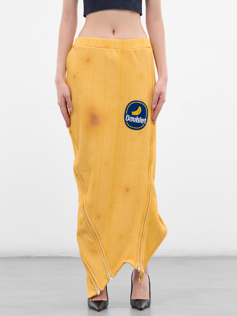 Trompe L'oeil Banana Maxi Skirt (28SK14-YELLOW)