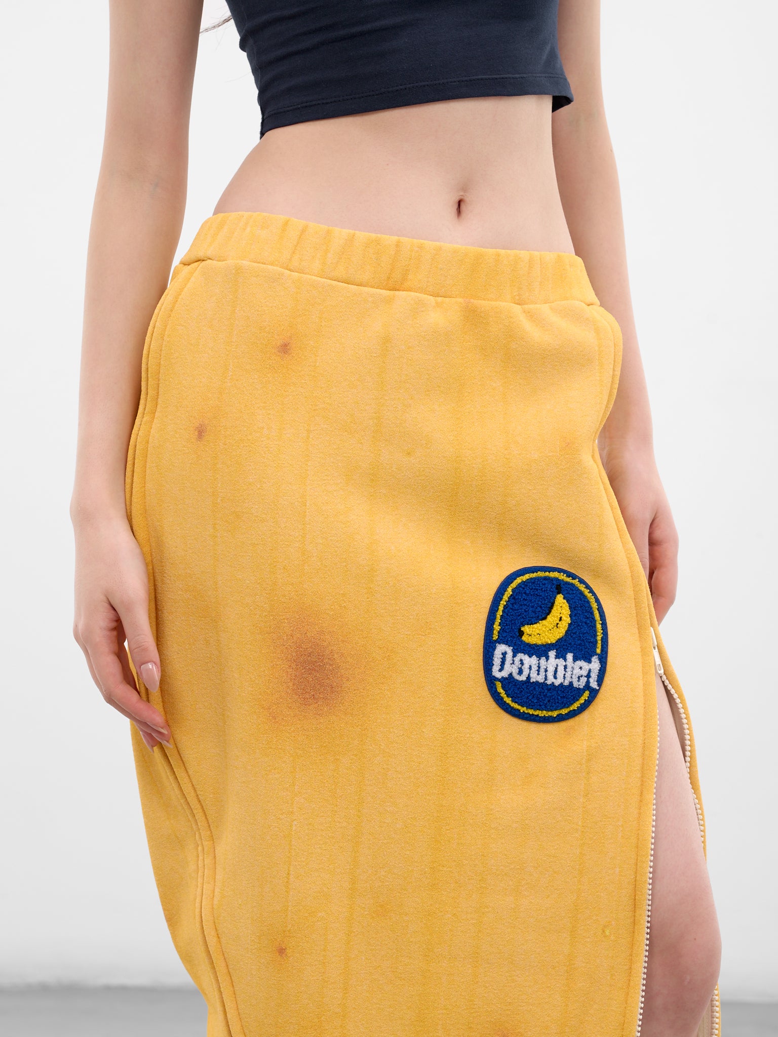 Trompe L'oeil Banana Maxi Skirt (28SK14-YELLOW)