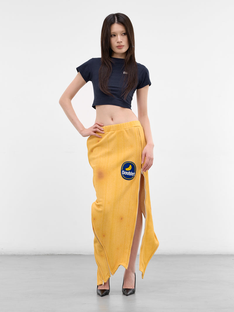 Trompe L'oeil Banana Maxi Skirt (28SK14-YELLOW)