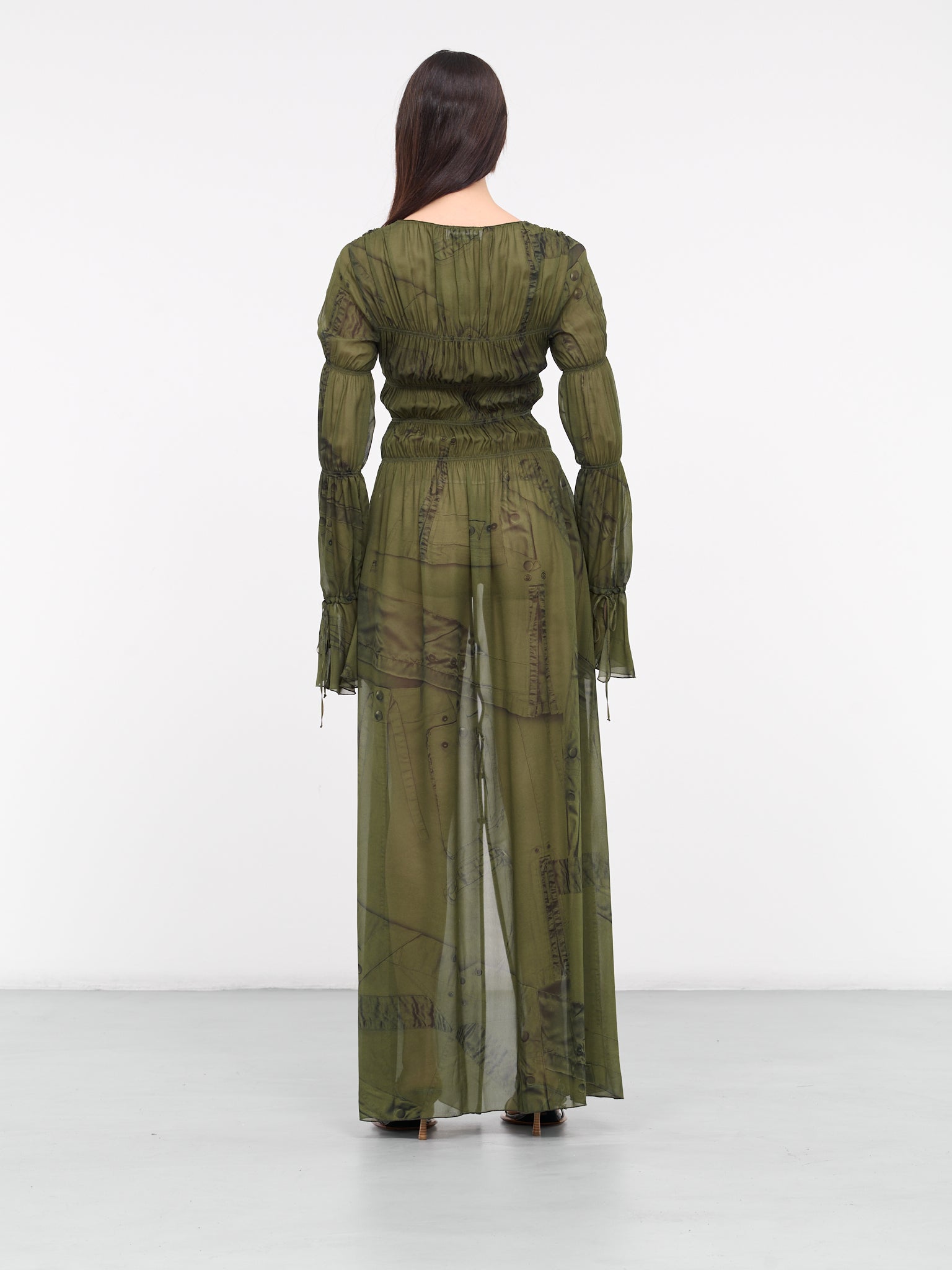 Camouflage Python Print Dress (2A450A-T5699-MILITARY/BLACK)