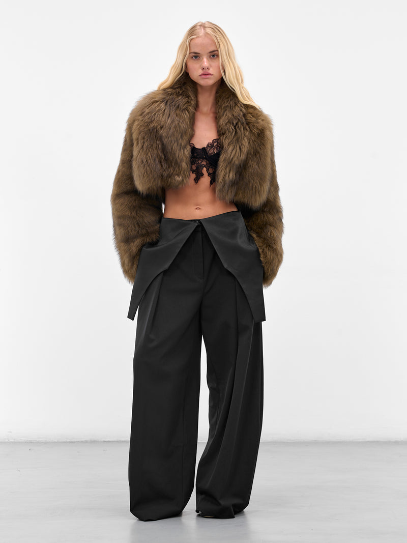 コート Blumarine FW25 Blumarine Coats (A522L082A P5569) Blumarine knitted coat with faux fur collar BLUMARINE