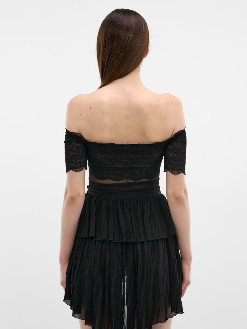 Black Lace Off-Shoulder Top (2C451A-N0990-BLACK)
