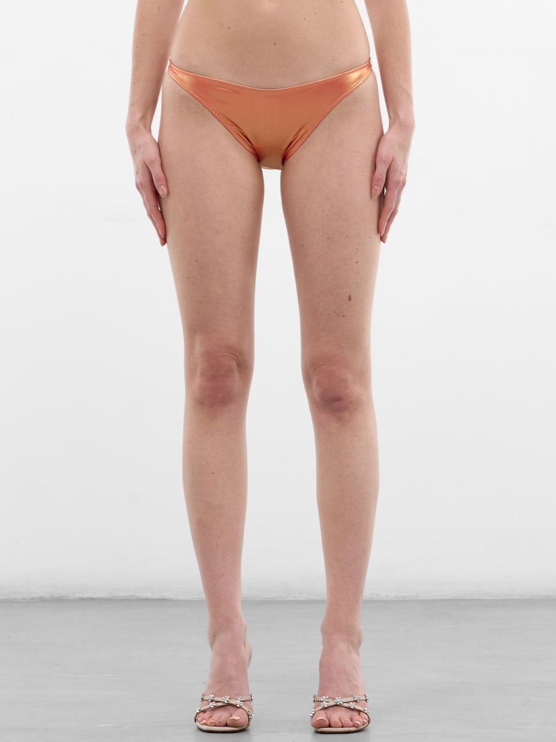 Orange Satin Rhinestone Bikini Bottom (2D026A-N0237-PAPAYA-ORANGE)