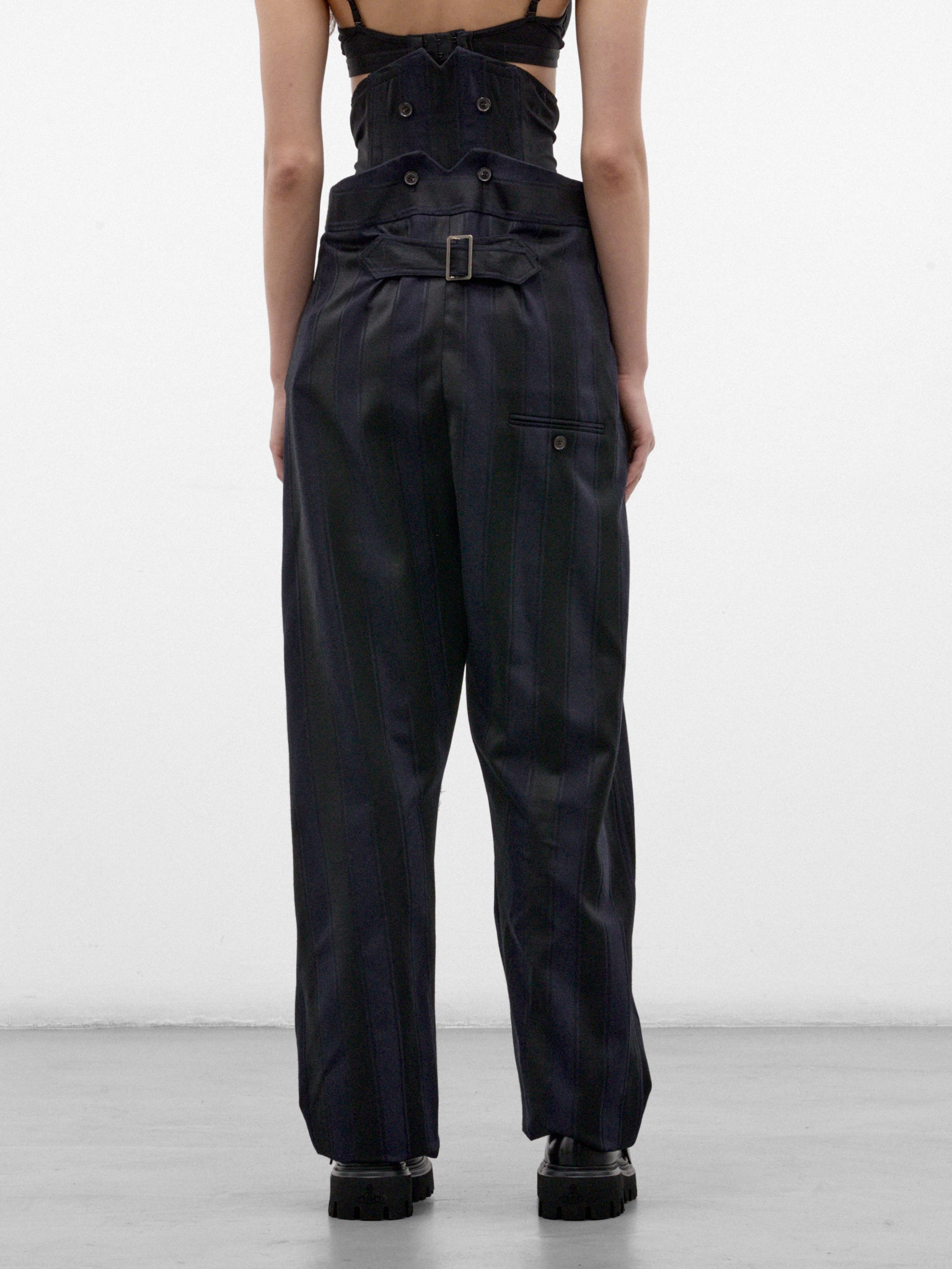 Navy Wool Pleated Wide Trousers (2F01002N-W01NH-MIDNIGHT-BLUE-B)