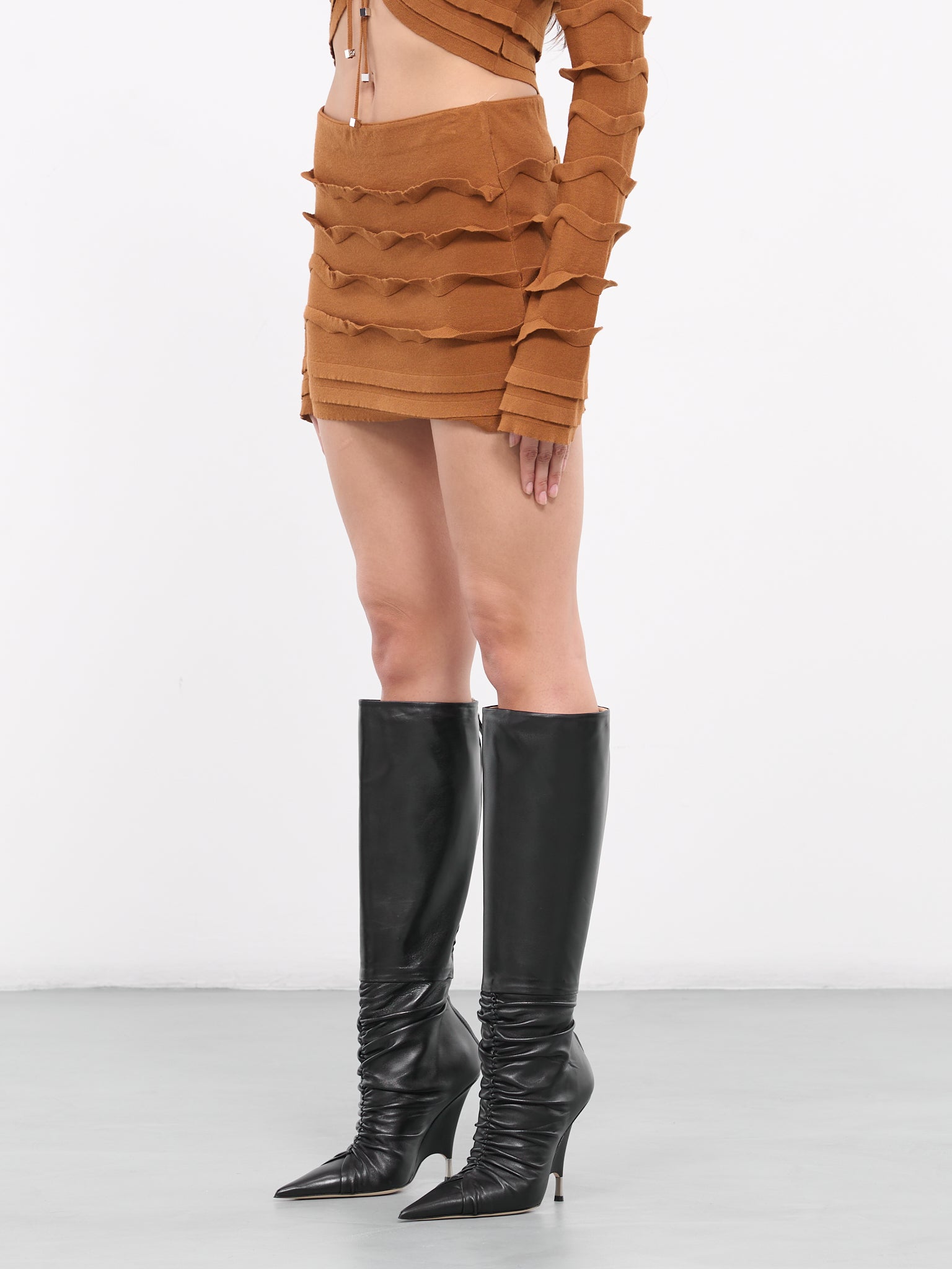 Knit Ruffle Skirt (2G173A-N0557-CAMOSCIO)
