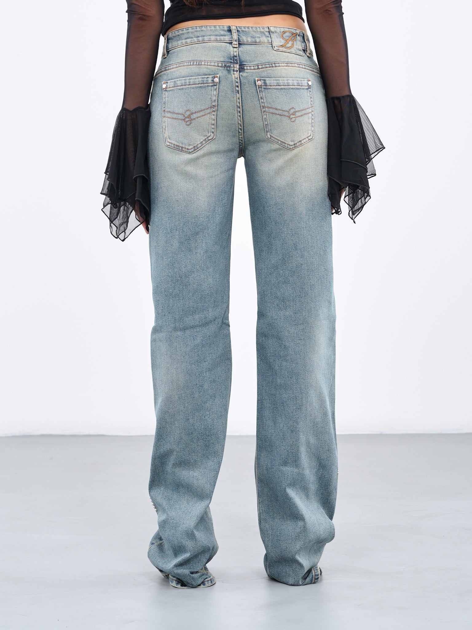 BLUMARINE Stud Flower Jeans | H.Lorenzo - back