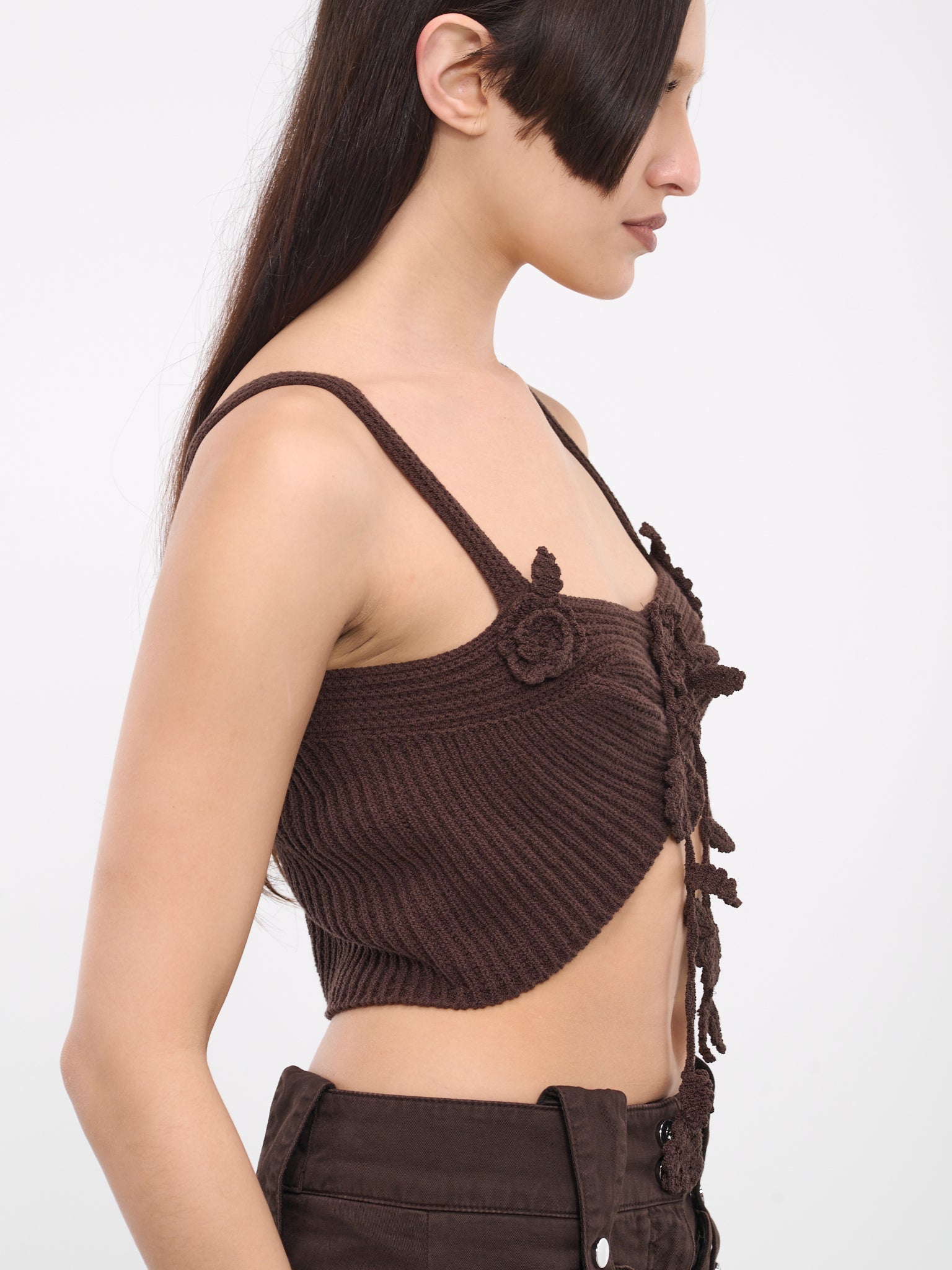 Knit Rose Top (2M417A-N0541-CHOCOLATE)