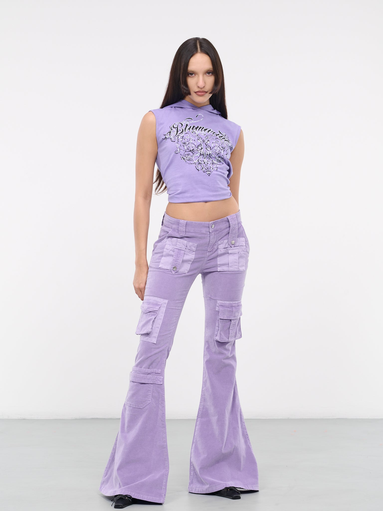 Velvet Flared Trousers (2P102A-N0747-JASMINE)