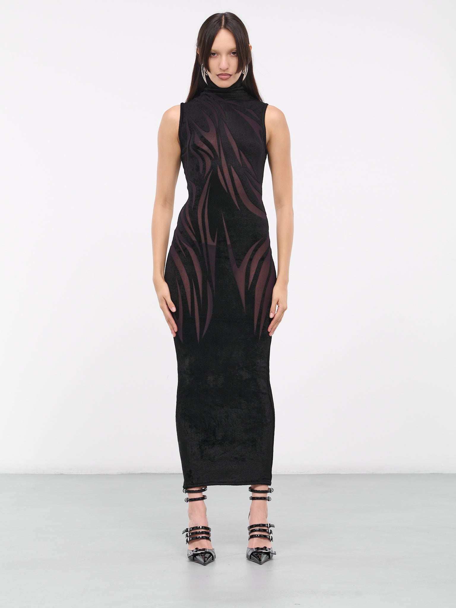 Abstract Organza Dress (2R015421108-BLACK)