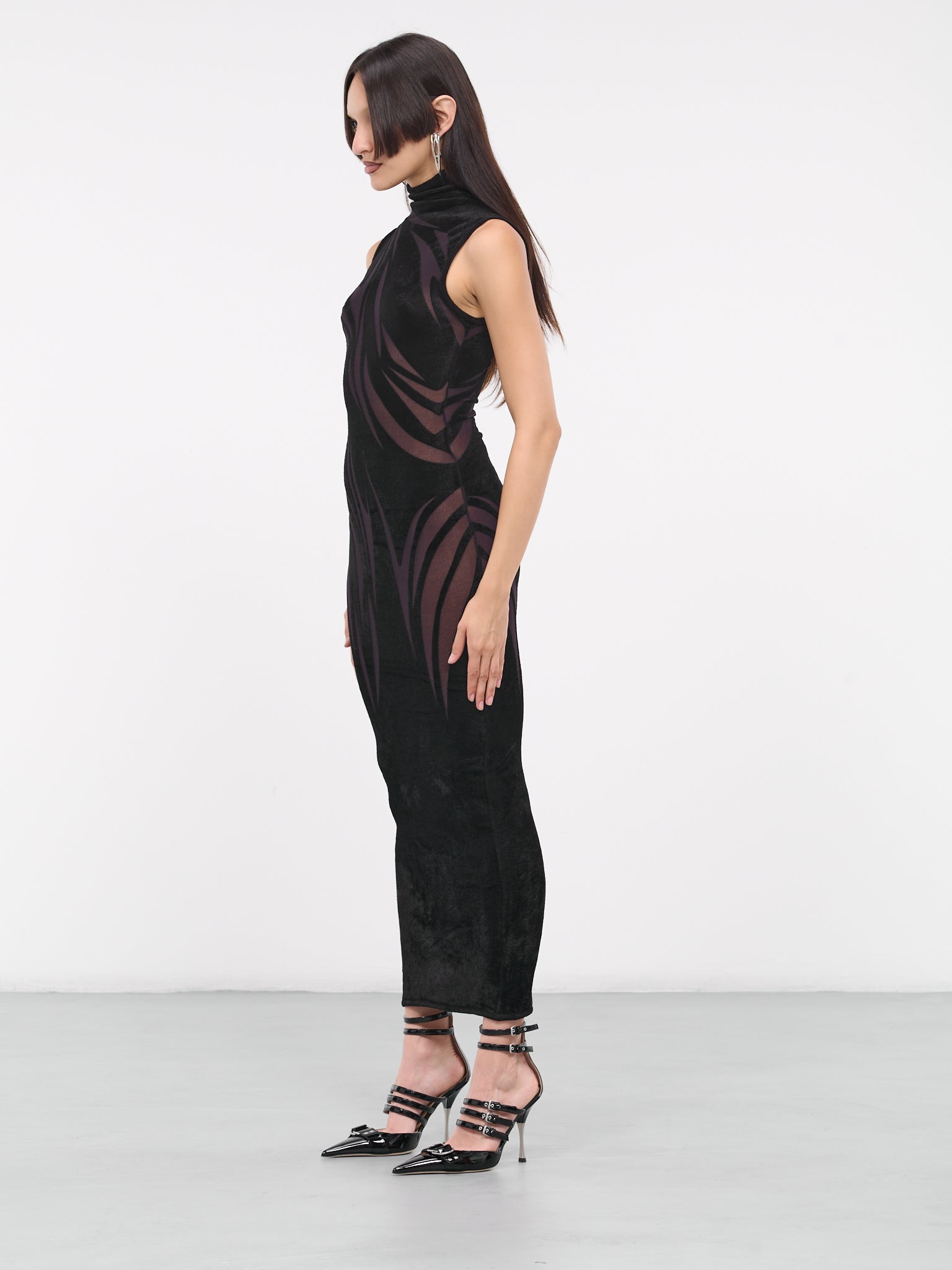 Abstract Organza Dress (2R015421108-BLACK)