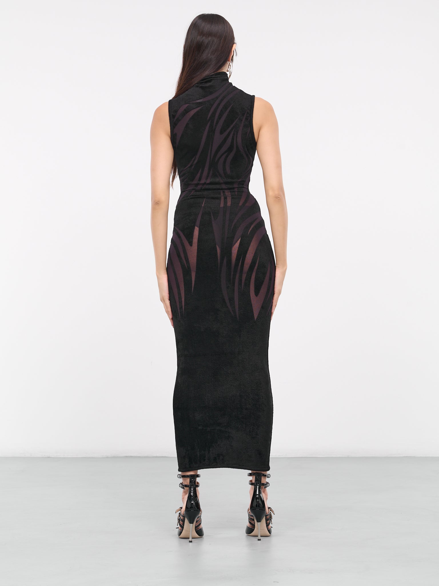 Abstract Organza Dress (2R015421108-BLACK)